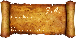 Füri Áron névjegykártya